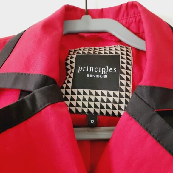 Vintage Principles Nylon Retro Two-Tone 60s Style Spring Trench Jacket 12 - Picture 5 of 6